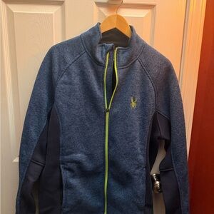Spyder Navy and Neon Yellow Zip-Up Jacket